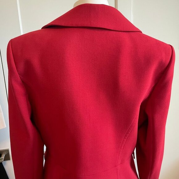 Judith & Charles Classic Double Breasted Notch Collar Wool Blazer Red Sz 12 - Picture 9 of 14